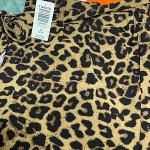 Leopard wide leg pant